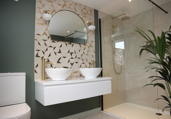 Green tiled bathroom