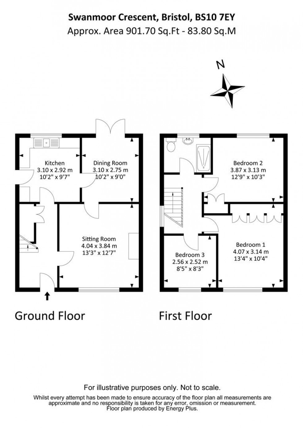 Floorplan for Swanmoor Crescent, Henbury, Bristol