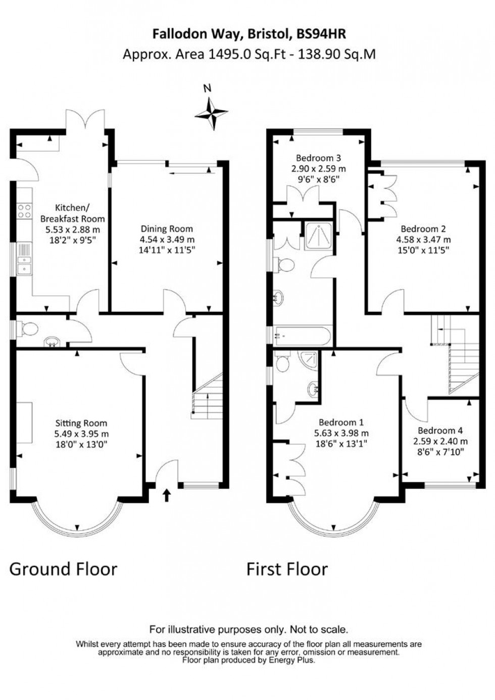 Floorplan for Fallodon Way, Henleaze, Bristol