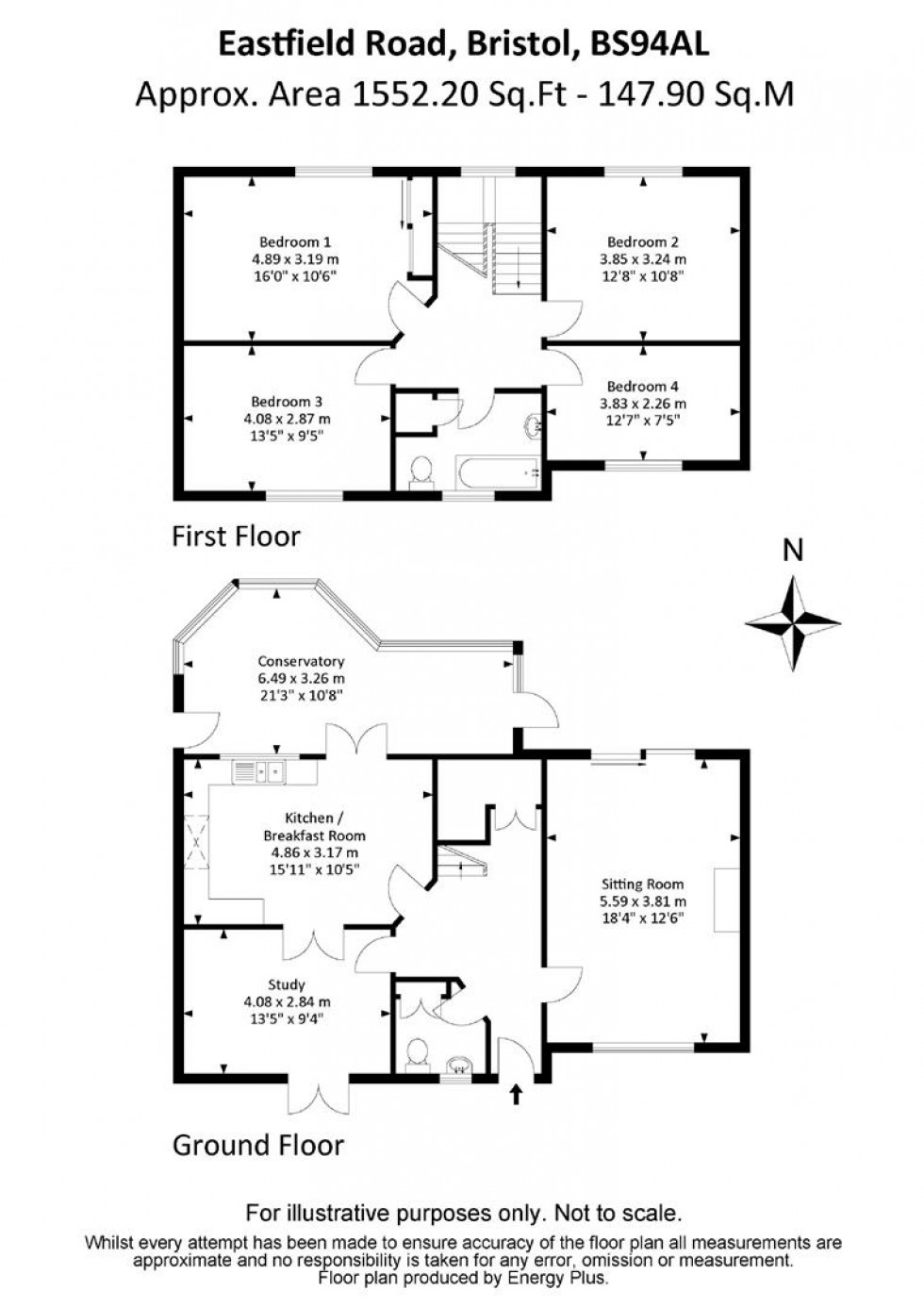 Floorplan for Eastfield Road, Westbury-On-Trym, Bristol