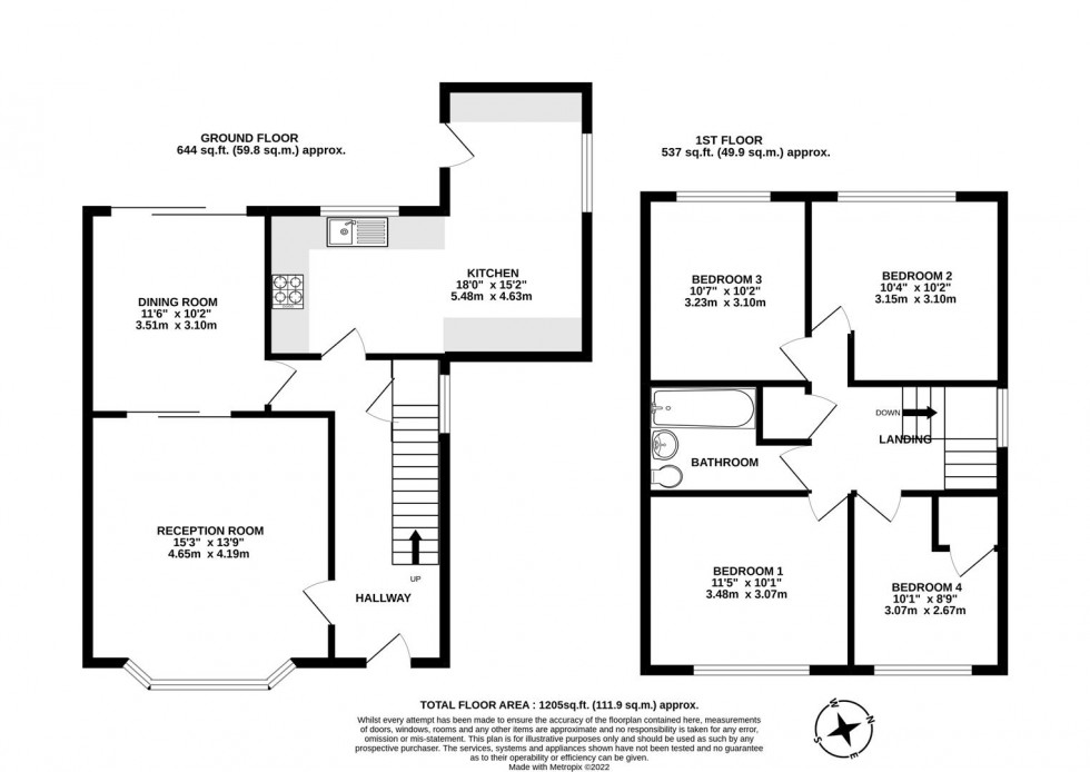 Floorplan for Ridgehill, Henleaze, Bristol, BS9