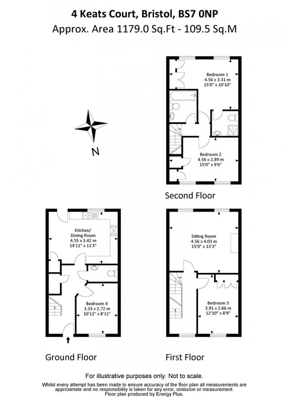 Floorplan for Keats Court, Horfield, Bristol