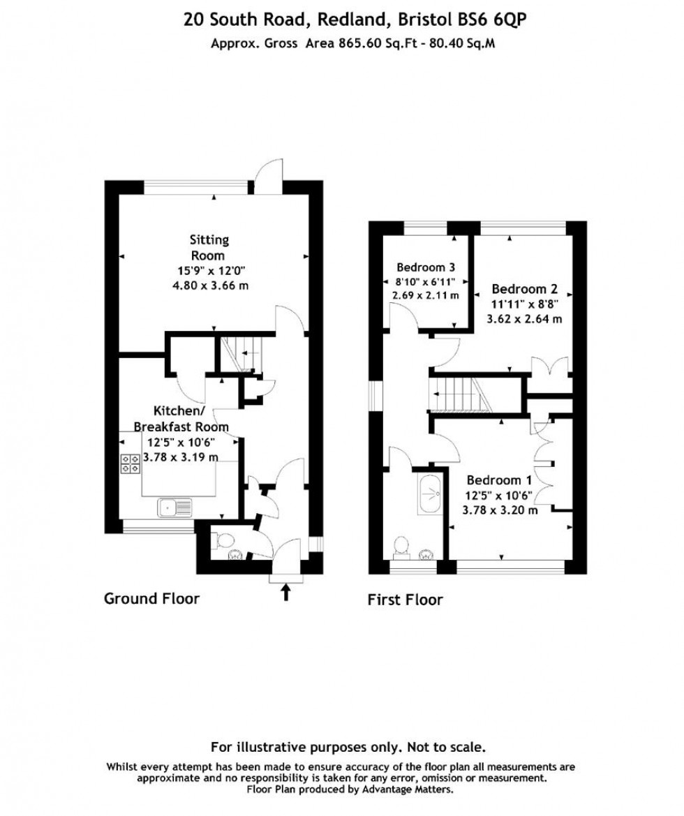 Floorplan for South Road, Redland, Bristol