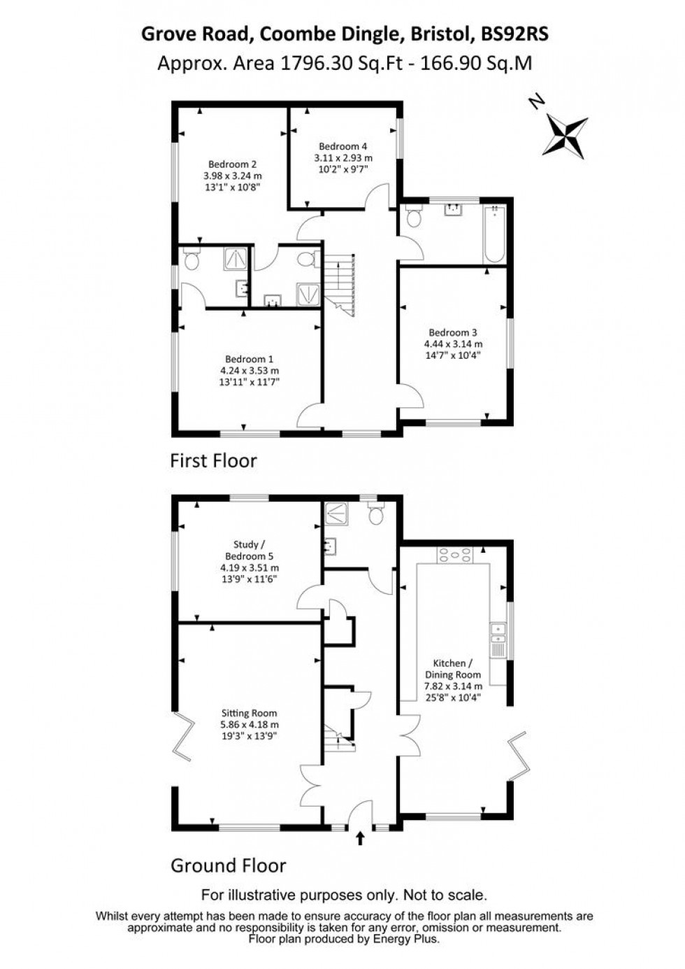 Floorplan for Grove Road, Coombe Dingle, Bristol