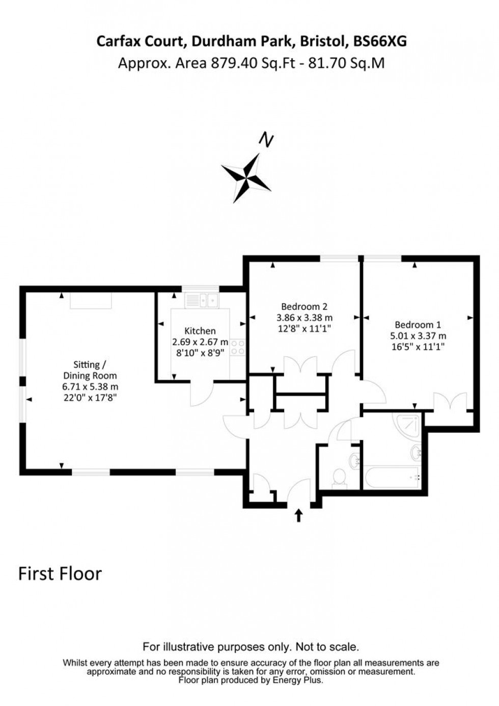 Floorplan for Carfax Court, Durdham Park, Bristol