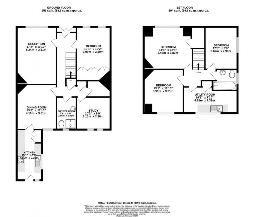Floorplan for Holmes Grove, Henleaze, Bristol