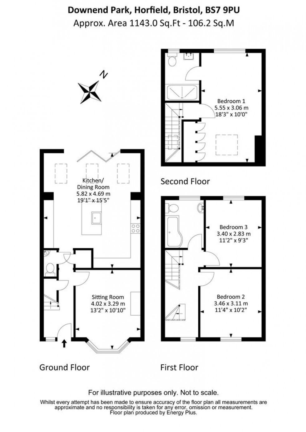 Floorplan for Downend Park, Horfield, Bristol, BS7