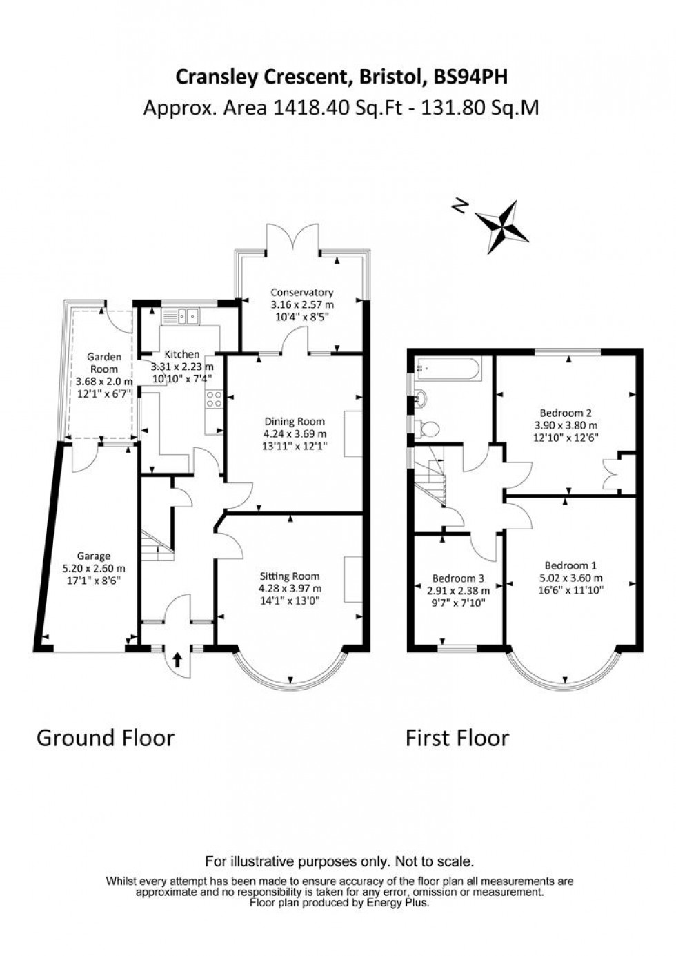 Floorplan for Cransley Crescent, Henleaze, Bristol BS9