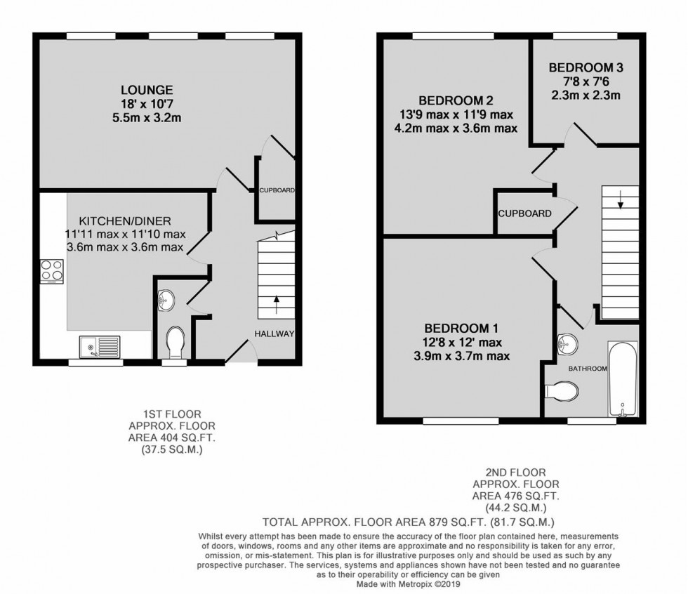 Floorplan for Burnell Drive, St Pauls, Bristol