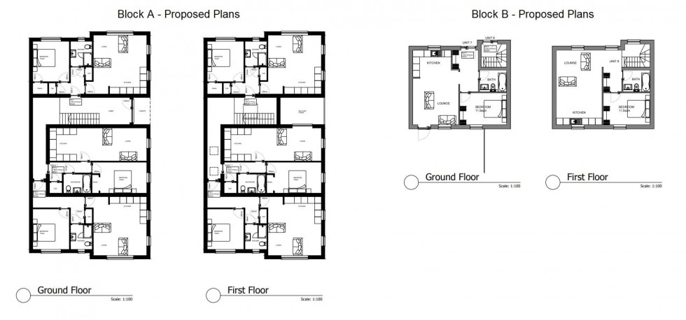 Floorplan for PLANNING FOR 8 FLATS - Gloucester Road, Patchway, Bristol