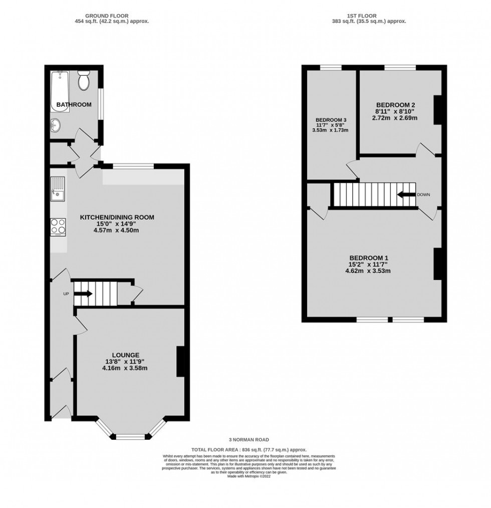 Floorplan for Norman Road, St Werburghs, Bristol