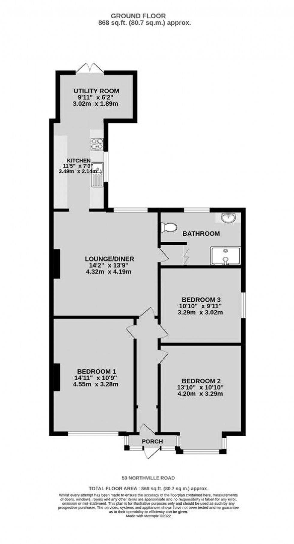 Floorplan for Northville Road, Filton, Bristol