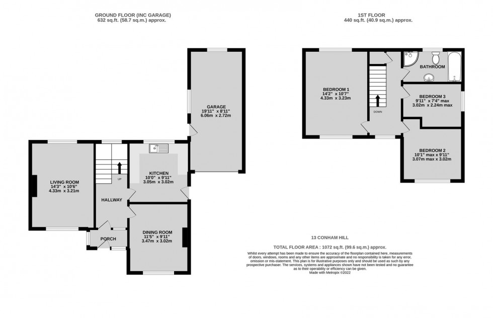 Floorplan for Conham Hill, Hanham, Bristol