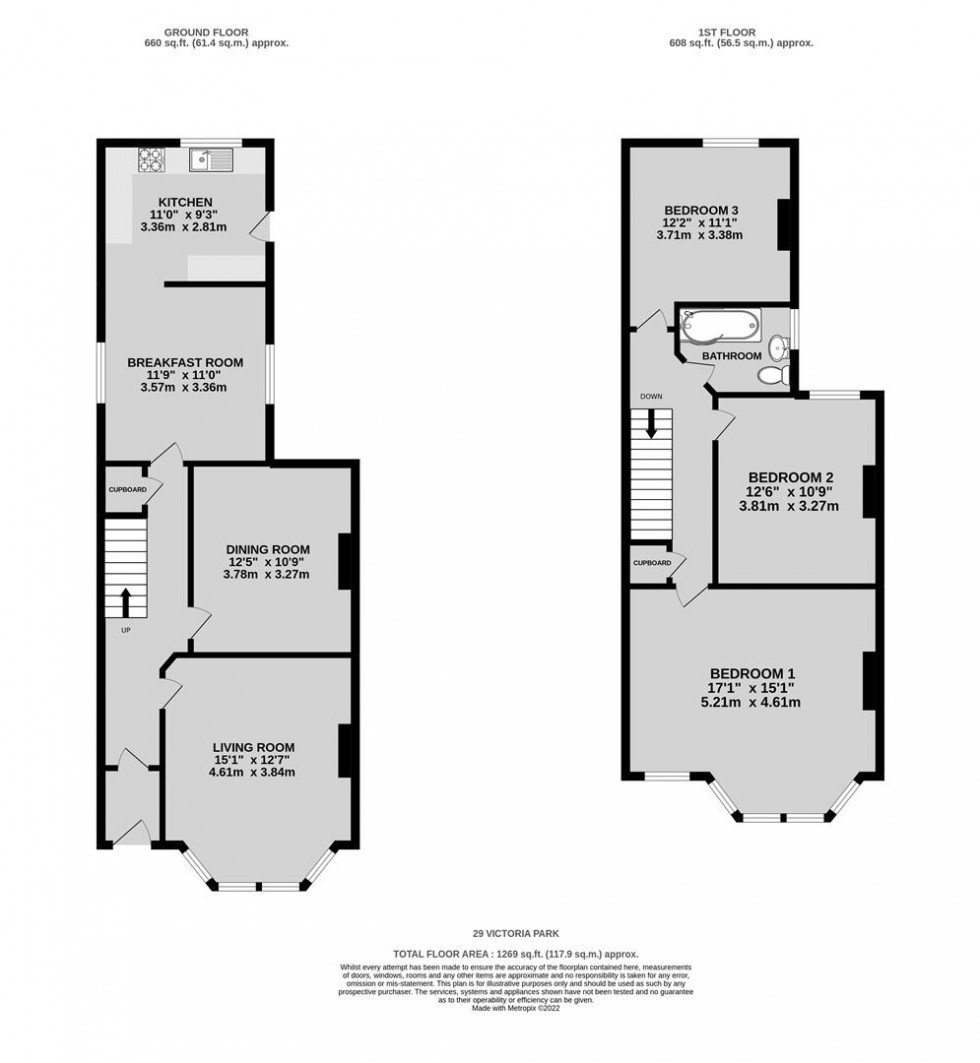 Floorplan for Victoria Park, Fishponds, Bristol