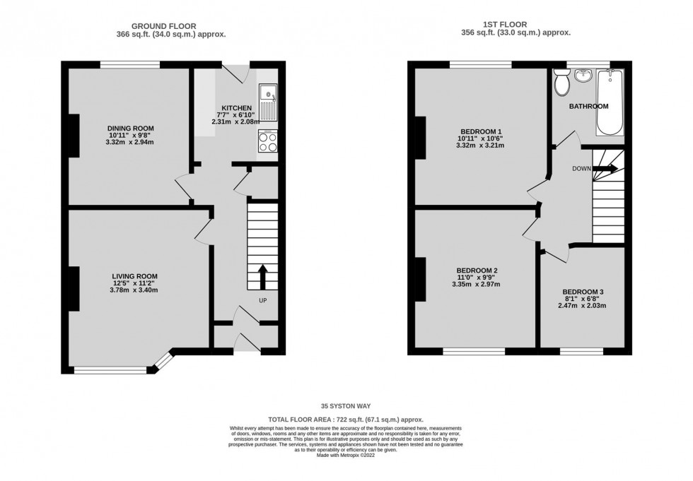 Floorplan for Syston Way, Kingswood, Bristol