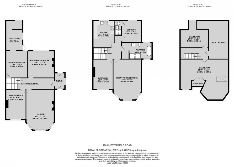 Floorplan for Chesterfield Road, St Andrews, Bristol