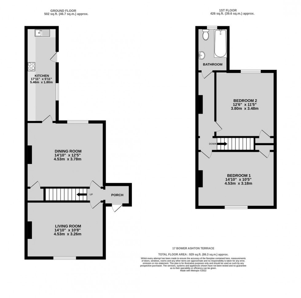 Floorplan for Bower Ashton Terrace, Ashton, Bristol