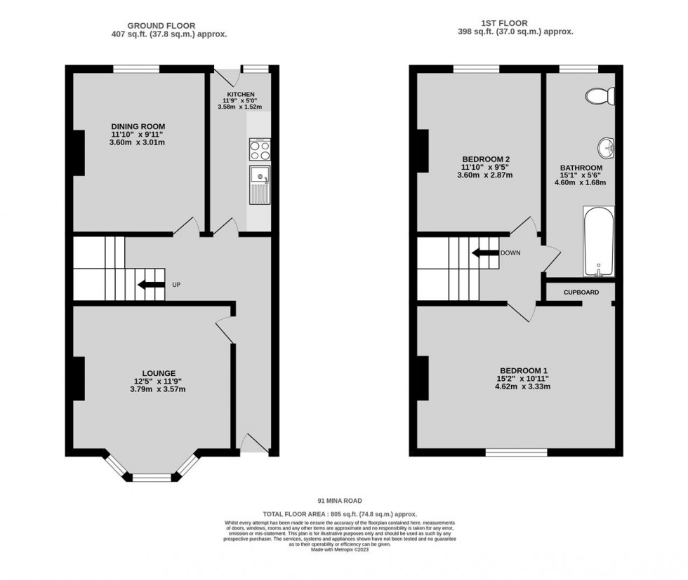 Floorplan for Mina Road, St Werburghs, Bristol