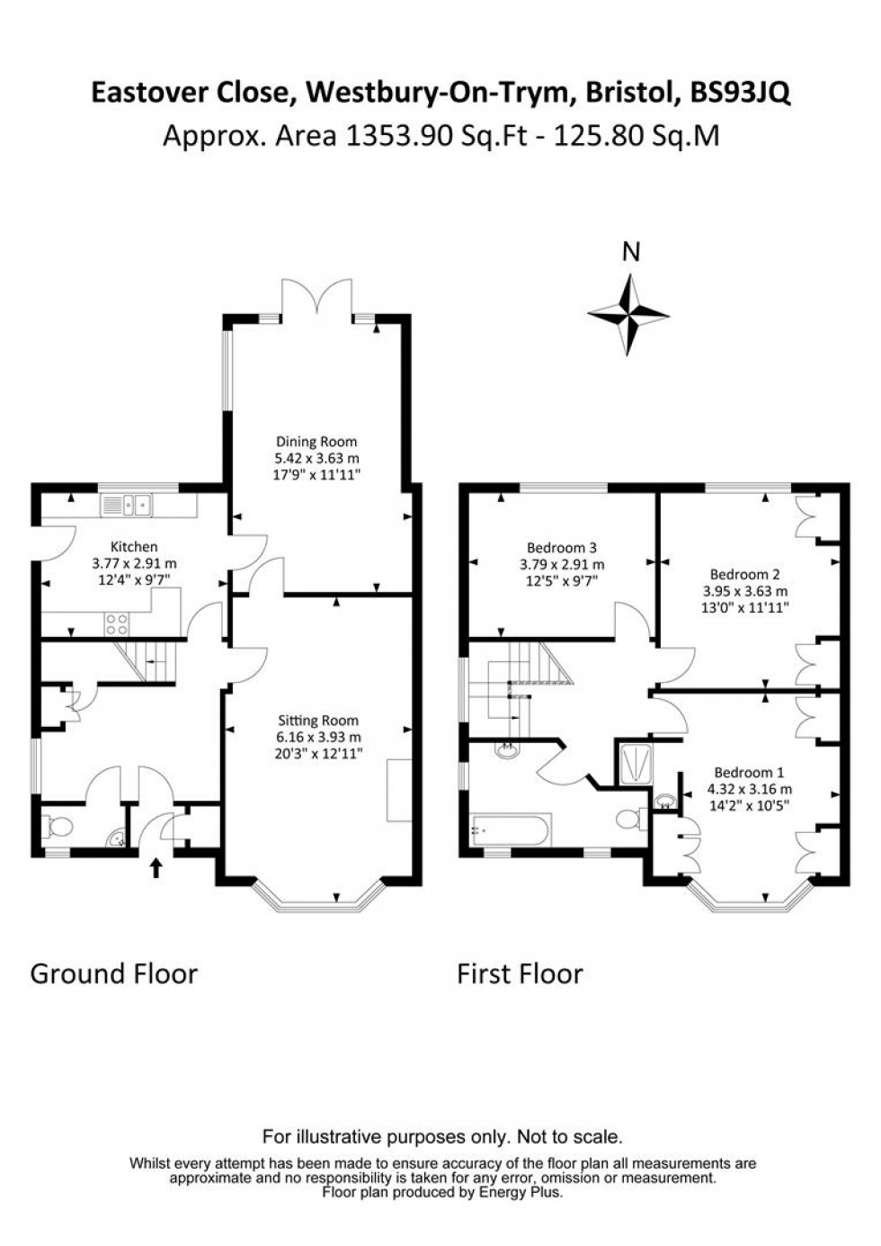 Floorplan for Eastover Close, Bristol BS9