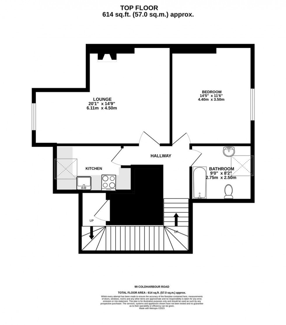 Floorplan for Coldharbour Road, Bristol BS6