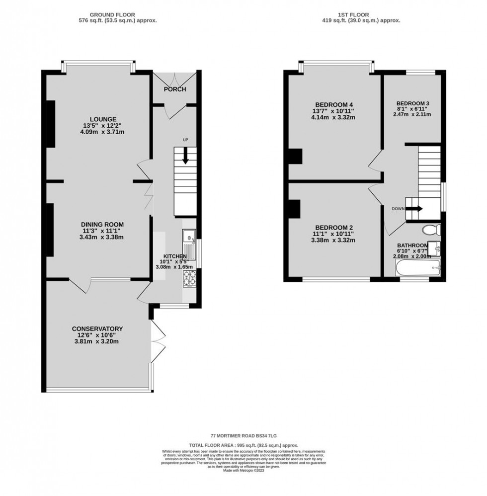 Floorplan for Mortimer Road, Filton, Bristol