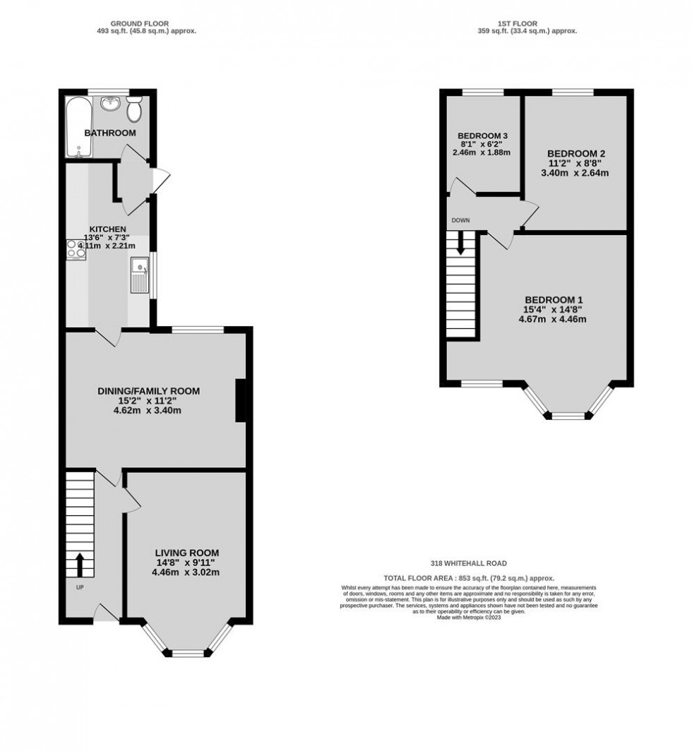 Floorplan for Whitehall Road, Whitehall, Bristol