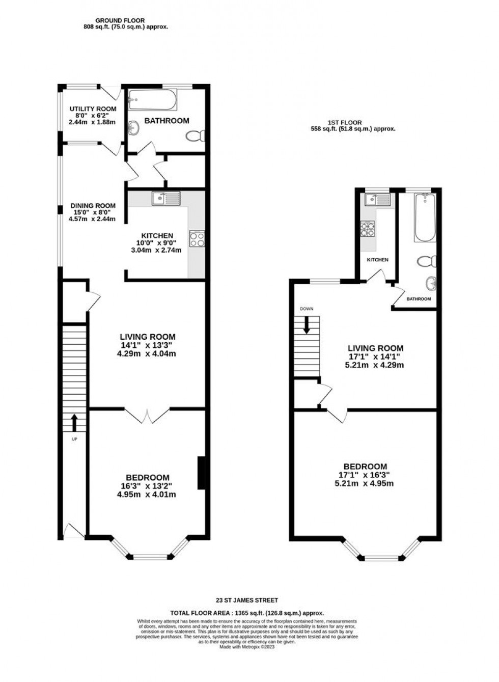 Floorplan for St. James Street, Mangotsfield, Bristol