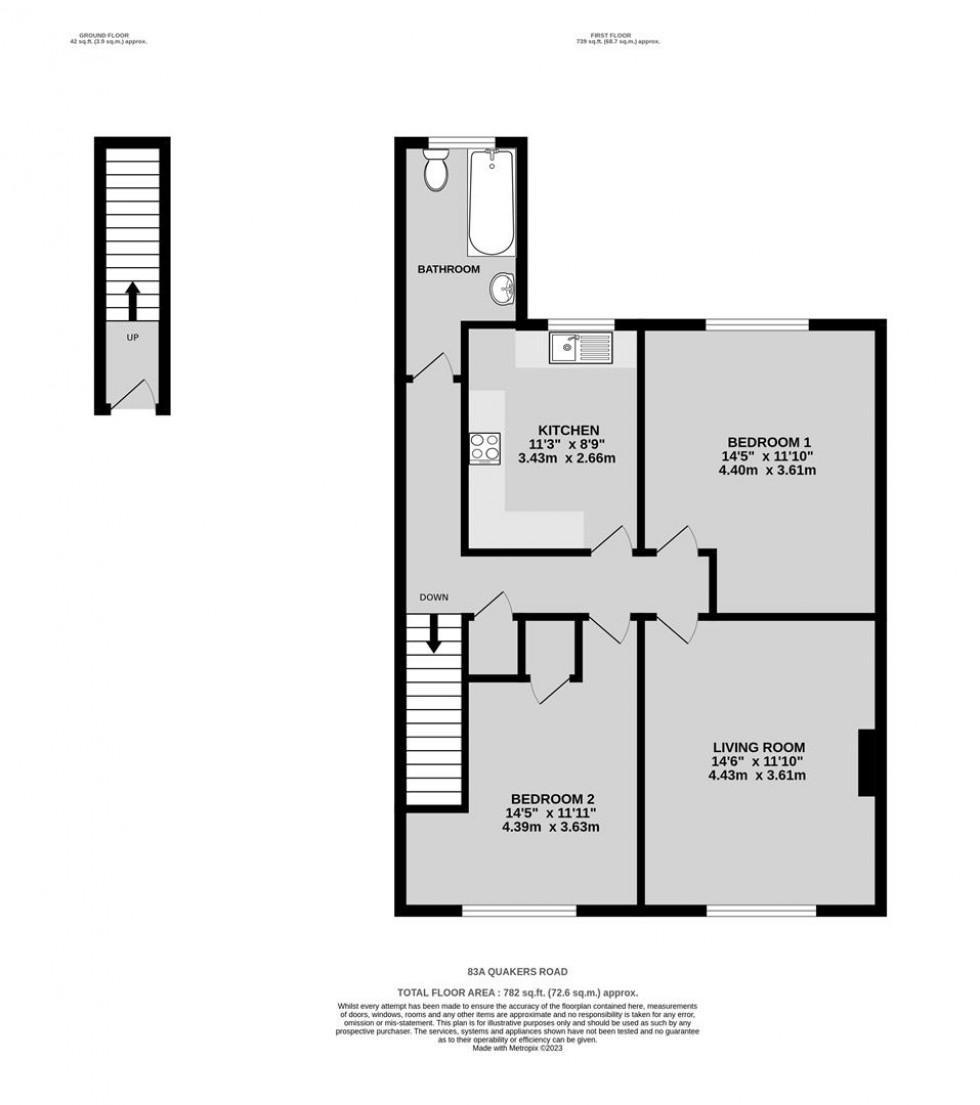 Floorplan for Quakers Road, Downend, Bristol