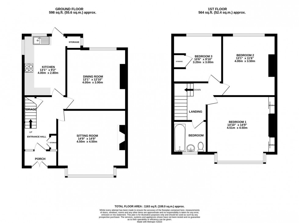 Floorplan for Kings Drive, Bishopston, Bristol BS7