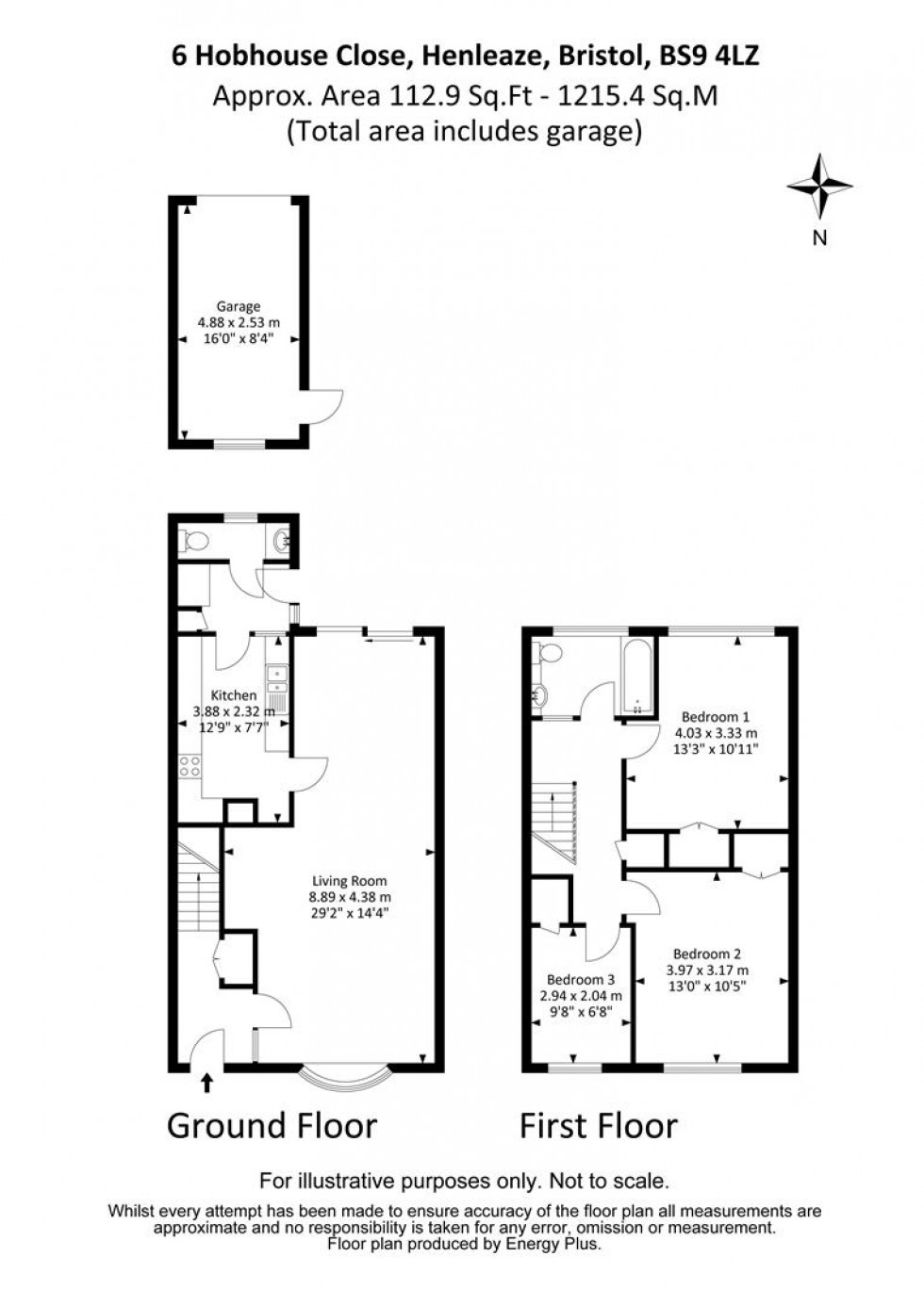 Floorplan for Hobhouse Close, Bristol BS9