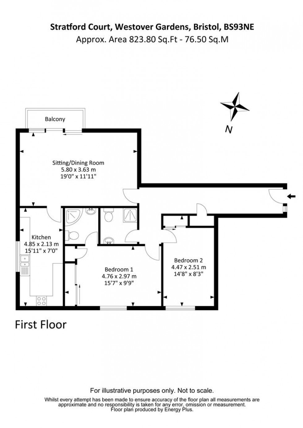 Floorplan for Stratford Court, Westover Gardens, Westbury on Trym