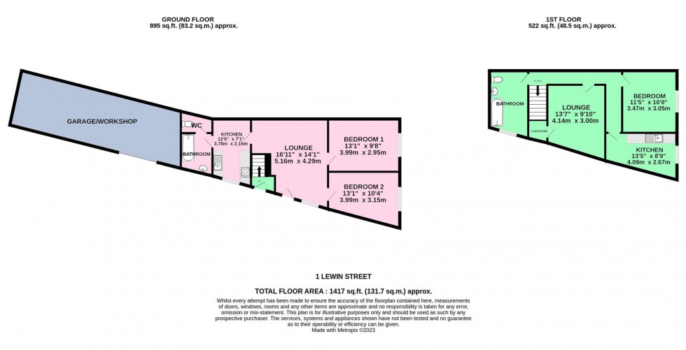 Floorplan for Lewin Street, St George, Bristol