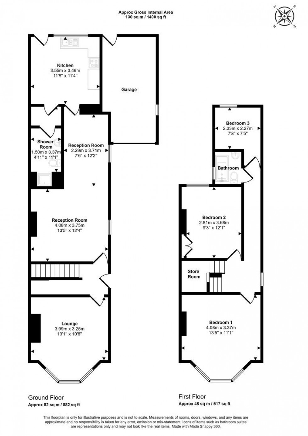 Floorplan for Kennington Avenue, Bishopston, Bristol