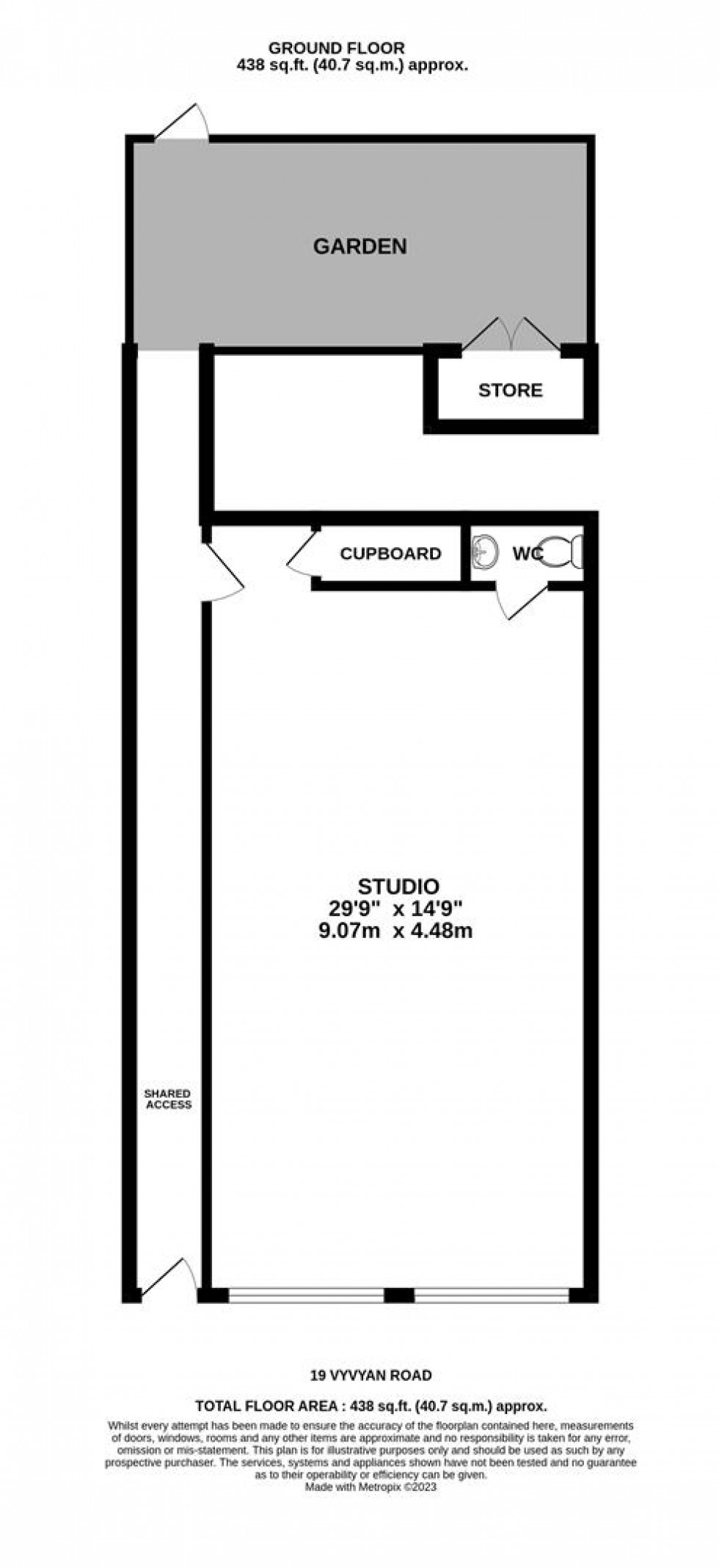 Floorplan for Vyvyan Road, Clifton, Bristol