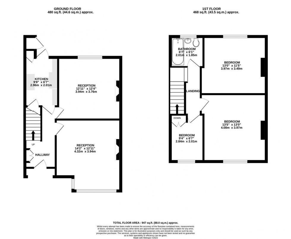 Floorplan for Metford Grove, Redland, Bristol
