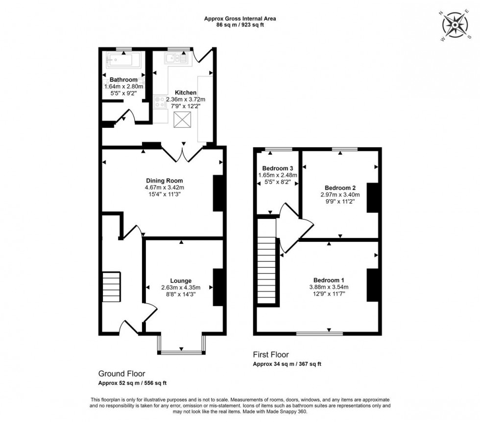 Floorplan for Grove Park Terrace, Fishponds, Bristol