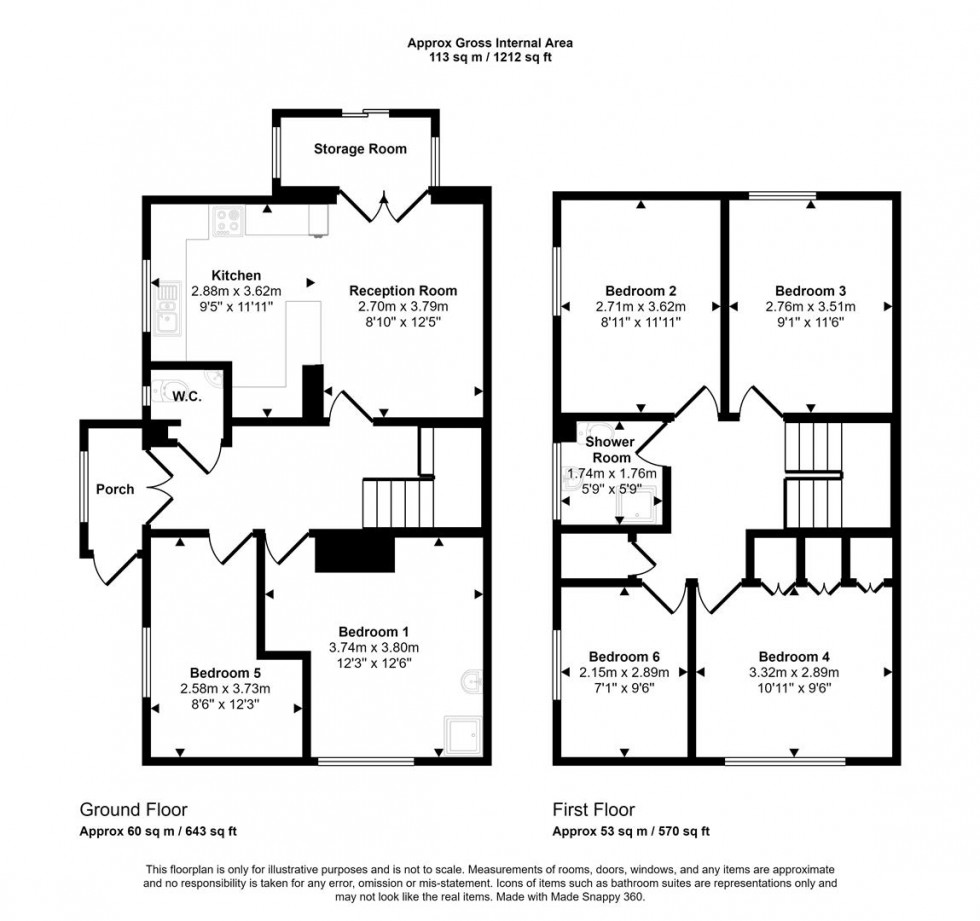 Floorplan for 6-BED HMO | £37K PA | BISHOPSWORTH