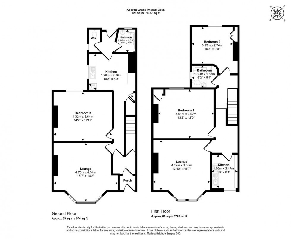 Floorplan for 2 x FLATS | Dongola Road, Bishopston, Bristol