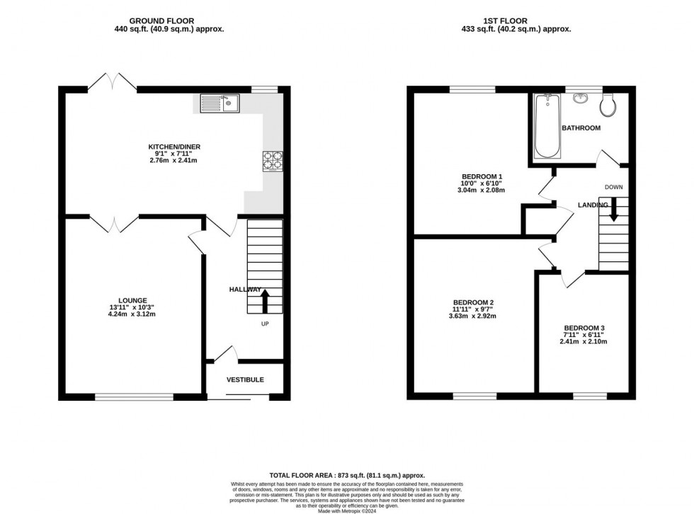 Floorplan for Clovelly Close, St. George, Bristol
