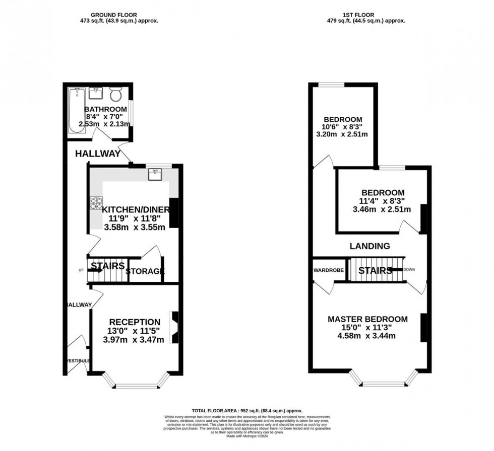 Floorplan for Maple Road, Bishopston, Bristol