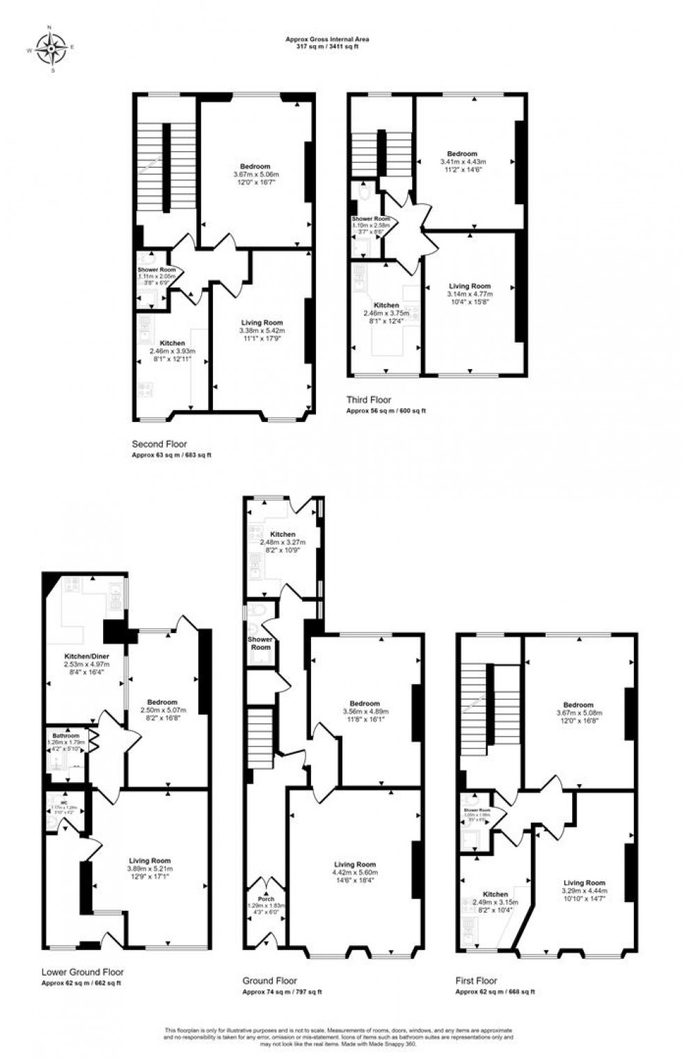 Floorplan for Claremont Road, Bishopston, Bristol