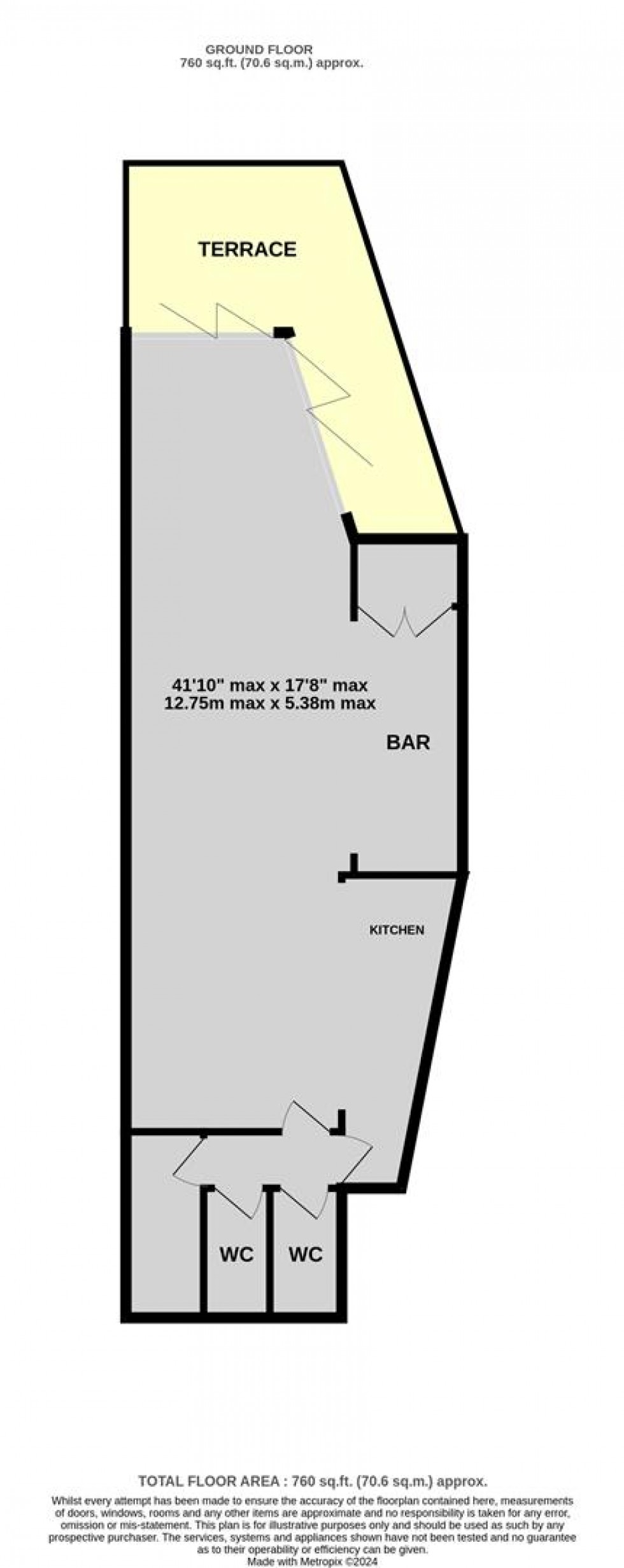 Floorplan for FULLY FITTED BAR/CAFE - Totterdown Bristol