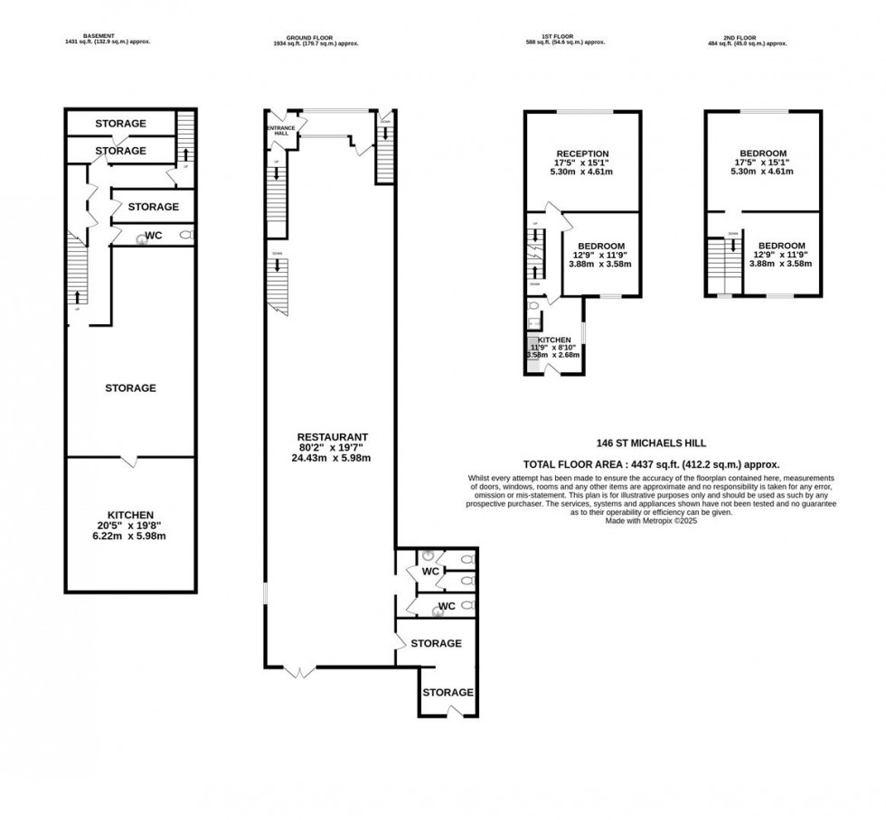 Floorplan for St Michaels Hill, Kingsdown, Bristol