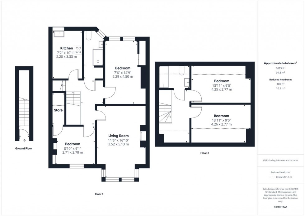 Floorplan for Claremont Avenue, Bishopston, Bristol