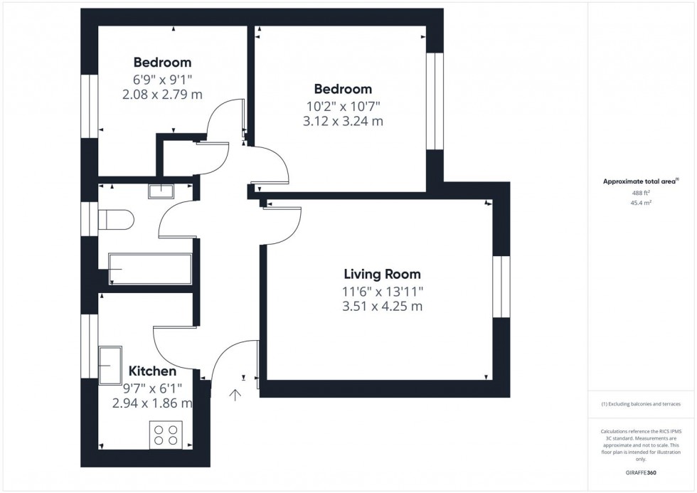 Floorplan for De La Warre Court, St. Annes Park, Bristol