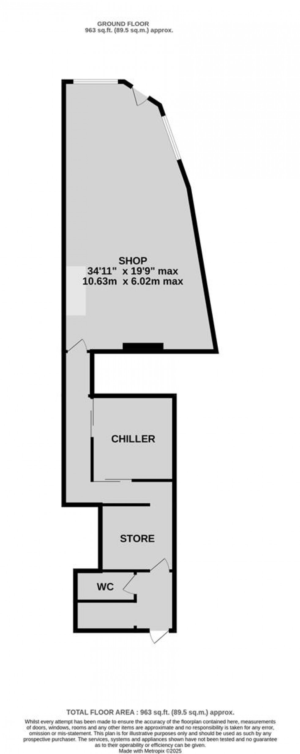 Floorplan for Commercial Investment Let t/a Miss Millies