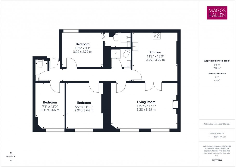 Floorplan for Waterloo Street, Clifton, Bristol