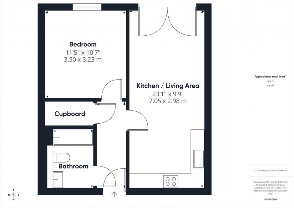 Floorplan for Kings Quarter Apartments, King Square Avenue, Bristol