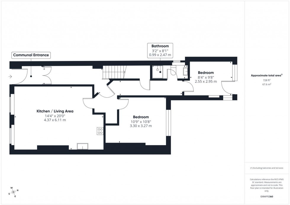 Floorplan for Claremont Road, Bishopston, Bristol