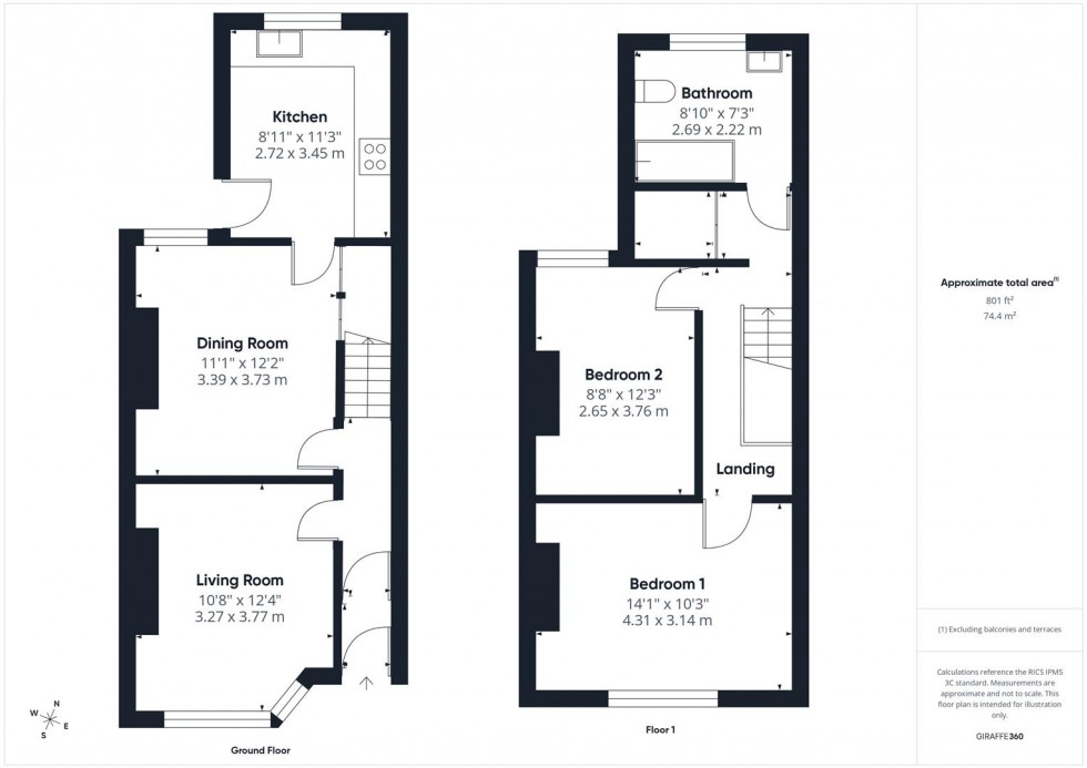 Floorplan for Lydstep Terrace, Southville, Bristol